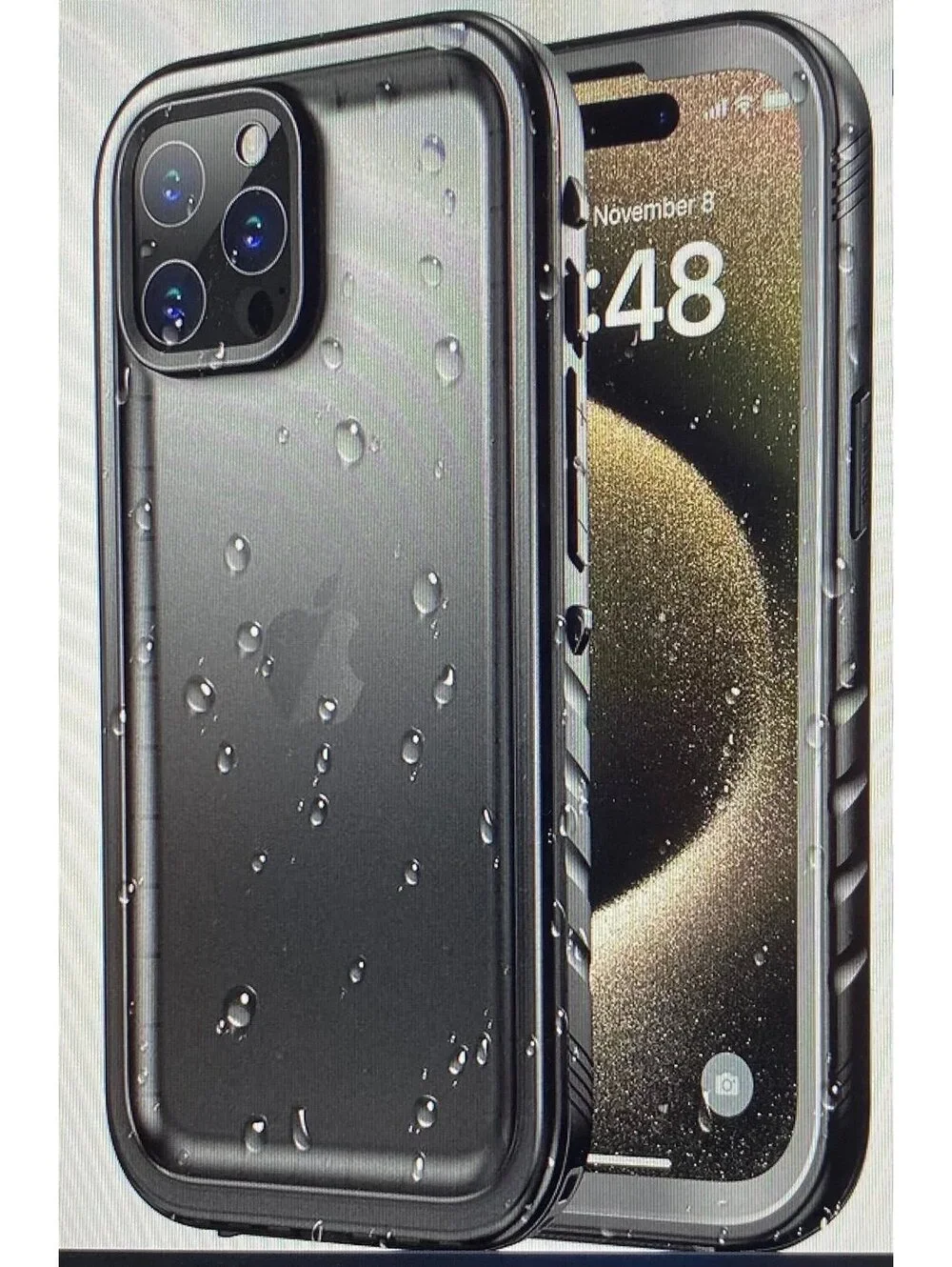 Sportlink Waterproof Case for iPhone 15 Pro Max Black/Clear